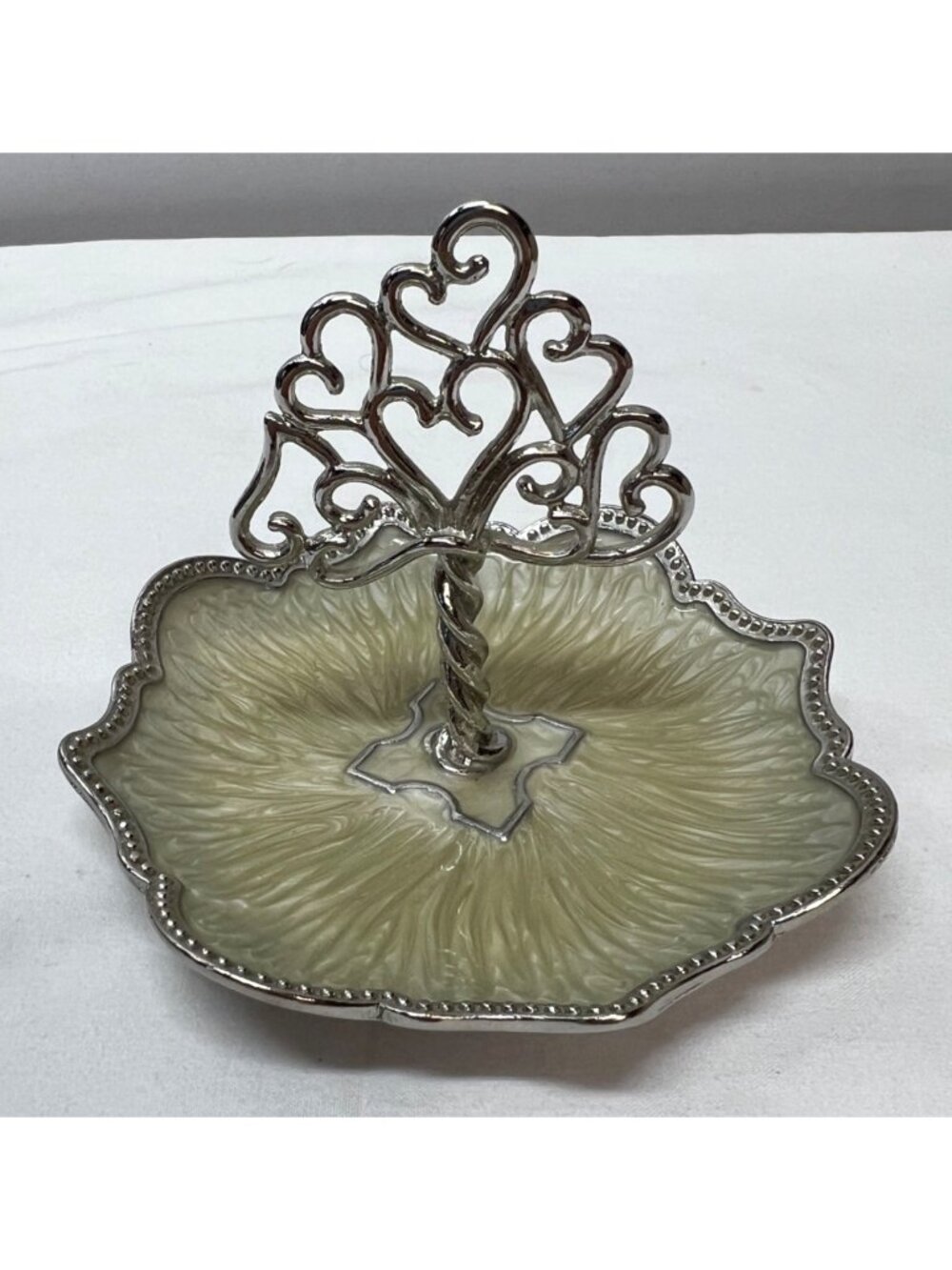 Vintage Silver-Plated Heart Design Small Trinket Dish